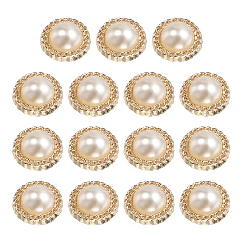 HARFINGTON Metallknöpfe, 12,5 mm, Zinklegierung, runde Knöpfe, Perlen, Nähzubehör, für Mantel, Jacke, Kleidung, DIY, Handwerk, Gold, 15 Stück HARFINGTON Metallknöpfe, 12,5 mm, Zinklegierung, runde Knöpfe, Perlen, Nähzubehör, für Mantel, Jacke, Kleidung, DIY, Handwerk, Gold, 15 Stück von HARFINGTON