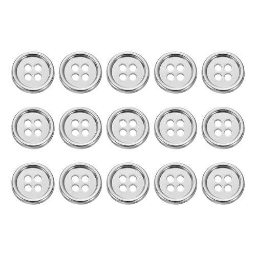 HARFINGTON Metallknöpfe, 12 mm, 4 Löcher, Legierung, runde Knöpfe, Basteln, Nähzubehör, für Kleidung, DIY, Basteln, Dekoration, Weiß, 15 Stück HARFINGTON Metallknöpfe, 12 mm, 4 Löcher, Legierung, runde Knöpfe, Basteln, Nähzubehör, für Kleidung, DIY, Basteln, Dekoration, Weiß, 15 Stück von HARFINGTON