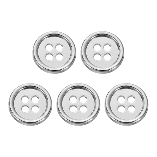 HARFINGTON Metallknöpfe, 12 mm, 4 Löcher, Legierung, runde Knöpfe, Basteln, Nähzubehör, für Kleidung, DIY, Basteln, Dekoration, Weiß, 5 Stück HARFINGTON Metallknöpfe, 12 mm, 4 Löcher, Legierung, runde Knöpfe, Basteln, Nähzubehör, für Kleidung, DIY, Basteln, Dekoration, Weiß, 5 Stück von HARFINGTON