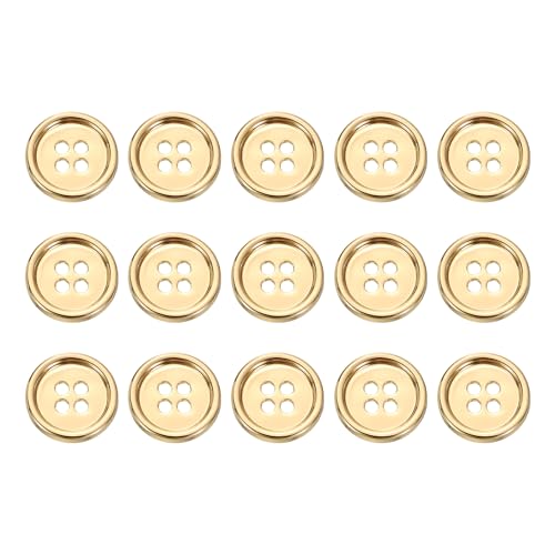 HARFINGTON Metallknöpfe, 15 mm, 4 Löcher, Legierung, runde Knöpfe, Basteln, Nähzubehör, für Kleidung, DIY, Basteln, Dekoration, Gold, 15 Stück HARFINGTON Metallknöpfe, 15 mm, 4 Löcher, Legierung, runde Knöpfe, Basteln, Nähzubehör, für Kleidung, DIY, Basteln, Dekoration, Gold, 15 Stück von HARFINGTON