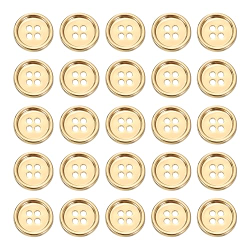 HARFINGTON Metallknöpfe, 15 mm, 4 Löcher, Legierung, runde Knöpfe, Basteln, Nähzubehör, für Kleidung, DIY, Basteln, Dekoration, Gold, 25 Stück HARFINGTON Metallknöpfe, 15 mm, 4 Löcher, Legierung, runde Knöpfe, Basteln, Nähzubehör, für Kleidung, DIY, Basteln, Dekoration, Gold, 25 Stück von HARFINGTON