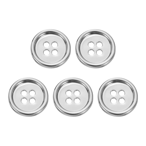 HARFINGTON Metallknöpfe, 15 mm, 4 Löcher, Legierung, runde Knöpfe, Basteln, Nähzubehör, für Kleidung, DIY, Basteln, Dekoration, Weiß, 5 Stück HARFINGTON Metallknöpfe, 15 mm, 4 Löcher, Legierung, runde Knöpfe, Basteln, Nähzubehör, für Kleidung, DIY, Basteln, Dekoration, Weiß, 5 Stück von HARFINGTON
