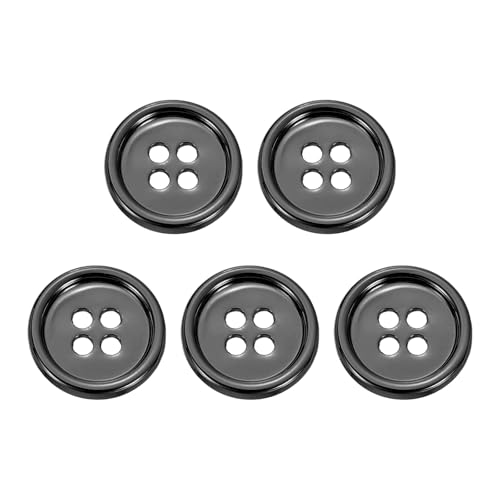 HARFINGTON Metallknöpfe, 15 mm, 4 Löcher, Legierung, runde Knöpfe, Nähzubehör, für Kleidung, DIY, Handwerk, Dekoration, Pistole, 5 Stück HARFINGTON Metallknöpfe, 15 mm, 4 Löcher, Legierung, runde Knöpfe, Nähzubehör, für Kleidung, DIY, Handwerk, Dekoration, Pistole, 5 Stück von HARFINGTON