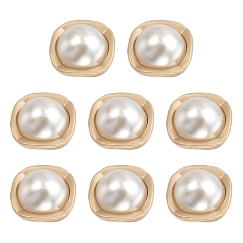 HARFINGTON Metallknöpfe, 15 mm, Zinklegierung, runde Knöpfe, Perlen, Nähzubehör, für Mantel, Jacke, Kleidung, DIY, Basteln, Dekoration, Gold, 8 Stück von HARFINGTON