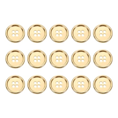 HARFINGTON Metallknöpfe, 18 mm, 4 Löcher, Legierung, runde Knöpfe, Basteln, Nähzubehör, für Kleidung, DIY, Basteln, Dekoration, Gold, 15 Stück HARFINGTON Metallknöpfe, 18 mm, 4 Löcher, Legierung, runde Knöpfe, Basteln, Nähzubehör, für Kleidung, DIY, Basteln, Dekoration, Gold, 15 Stück von HARFINGTON