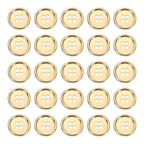 HARFINGTON Metallknöpfe, 18 mm, 4 Löcher, Legierung, runde Knöpfe, Basteln, Nähzubehör, für Kleidung, DIY, Basteln, Dekoration, Gold, 25 Stück HARFINGTON Metallknöpfe, 18 mm, 4 Löcher, Legierung, runde Knöpfe, Basteln, Nähzubehör, für Kleidung, DIY, Basteln, Dekoration, Gold, 25 Stück von HARFINGTON