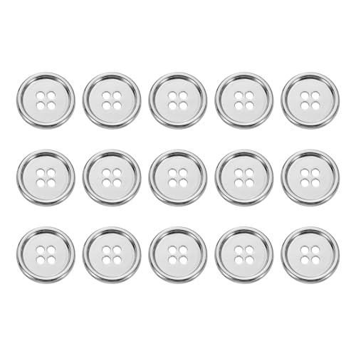 HARFINGTON Metallknöpfe, 18 mm, 4 Löcher, Legierung, runde Knöpfe, Basteln, Nähzubehör, für Kleidung, DIY, Basteln, Dekoration, Weiß, 15 Stück HARFINGTON Metallknöpfe, 18 mm, 4 Löcher, Legierung, runde Knöpfe, Basteln, Nähzubehör, für Kleidung, DIY, Basteln, Dekoration, Weiß, 15 Stück von HARFINGTON