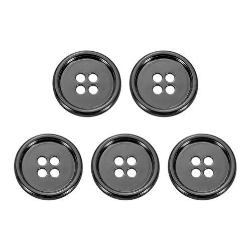 HARFINGTON Metallknöpfe, 18 mm, 4 Löcher, Legierung, runde Knöpfe, Nähzubehör, für Kleidung, DIY, Handwerk, Dekoration, Pistole, 5 Stück HARFINGTON Metallknöpfe, 18 mm, 4 Löcher, Legierung, runde Knöpfe, Nähzubehör, für Kleidung, DIY, Handwerk, Dekoration, Pistole, 5 Stück von HARFINGTON