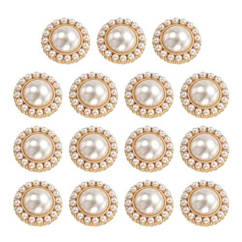 HARFINGTON Metallknöpfe, 18 mm, Zinklegierung, runde Knöpfe, Perlen, Nähzubehör, für Kleider, Basteln, Kleidung, Dekoration, Gold, 15 Stück HARFINGTON Metallknöpfe, 18 mm, Zinklegierung, runde Knöpfe, Perlen, Nähzubehör, für Kleider, Basteln, Kleidung, Dekoration, Gold, 15 Stück von HARFINGTON