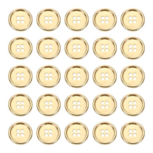 HARFINGTON Metallknöpfe, 20 mm, 4 Löcher, Legierung, runde Knöpfe, Basteln, Nähzubehör, für Kleidung, DIY, Basteln, Dekoration, Gold, 25 Stück HARFINGTON Metallknöpfe, 20 mm, 4 Löcher, Legierung, runde Knöpfe, Basteln, Nähzubehör, für Kleidung, DIY, Basteln, Dekoration, Gold, 25 Stück von HARFINGTON