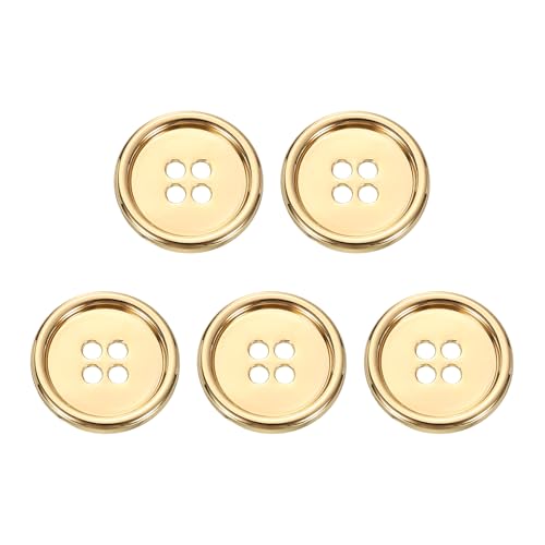 HARFINGTON Metallknöpfe, 20 mm, 4 Löcher, Legierung, runde Knöpfe, Basteln, Nähzubehör, für Kleidung, DIY, Basteln, Dekoration, Gold, 5 Stück HARFINGTON Metallknöpfe, 20 mm, 4 Löcher, Legierung, runde Knöpfe, Basteln, Nähzubehör, für Kleidung, DIY, Basteln, Dekoration, Gold, 5 Stück von HARFINGTON