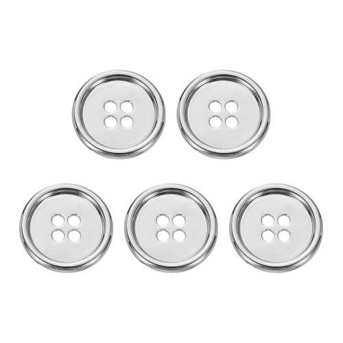 HARFINGTON Metallknöpfe, 20 mm, 4 Löcher, Legierung, runde Knöpfe, Basteln, Nähzubehör, für Kleidung, DIY, Basteln, Dekoration, Weiß, 5 Stück HARFINGTON Metallknöpfe, 20 mm, 4 Löcher, Legierung, runde Knöpfe, Basteln, Nähzubehör, für Kleidung, DIY, Basteln, Dekoration, Weiß, 5 Stück von HARFINGTON