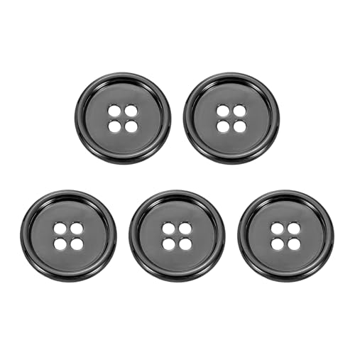 HARFINGTON Metallknöpfe, 20 mm, 4 Löcher, Legierung, runde Knöpfe, Nähzubehör, für Kleidung, DIY, Handwerk, Dekoration, Pistole, 5 Stück HARFINGTON Metallknöpfe, 20 mm, 4 Löcher, Legierung, runde Knöpfe, Nähzubehör, für Kleidung, DIY, Handwerk, Dekoration, Pistole, 5 Stück von HARFINGTON