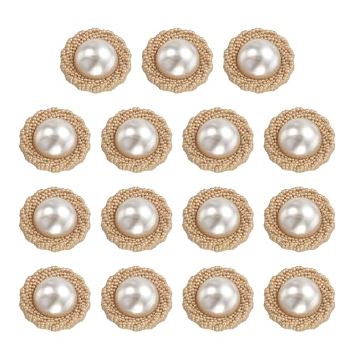 HARFINGTON Metallknöpfe, 20 mm, Zinklegierung, runde Knöpfe, Perlen, Nähzubehör, für Mantel, Jacke, Kleidung, DIY, Basteln, Dekoration, Gold, 15 Stück von HARFINGTON