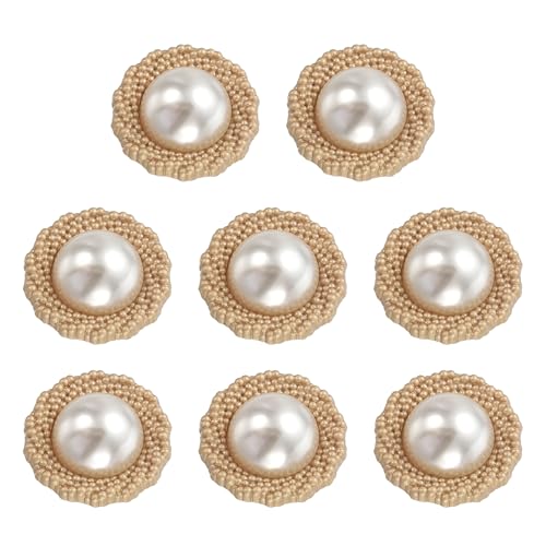 HARFINGTON Metallknöpfe, 20 mm, Zinklegierung, runde Knöpfe, Perlen, Nähzubehör, für Mantel, Jacke, Kleidung, DIY, Basteln, Dekoration, Gold, 8 Stück von HARFINGTON