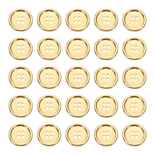 HARFINGTON Metallknöpfe, 23 mm, 4 Löcher, Legierung, runde Knöpfe, Basteln, Nähzubehör, für Kleidung, DIY, Basteln, Dekoration, Gold, 25 Stück HARFINGTON Metallknöpfe, 23 mm, 4 Löcher, Legierung, runde Knöpfe, Basteln, Nähzubehör, für Kleidung, DIY, Basteln, Dekoration, Gold, 25 Stück von HARFINGTON