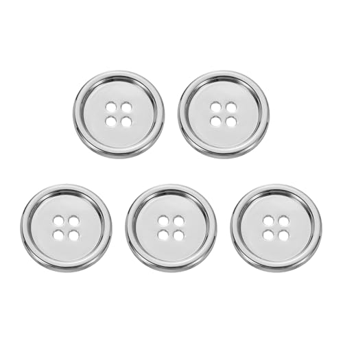 HARFINGTON Metallknöpfe, 23 mm, 4 Löcher, Legierung, runde Knöpfe, Basteln, Nähzubehör, für Kleidung, DIY, Basteln, Dekoration, Weiß, 5 Stück HARFINGTON Metallknöpfe, 23 mm, 4 Löcher, Legierung, runde Knöpfe, Basteln, Nähzubehör, für Kleidung, DIY, Basteln, Dekoration, Weiß, 5 Stück von HARFINGTON