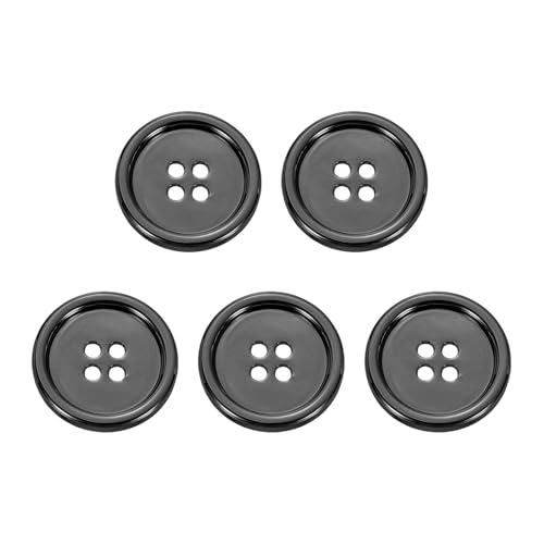 HARFINGTON Metallknöpfe, 23 mm, 4 Löcher, Legierung, runde Knöpfe, Nähzubehör, für Kleidung, DIY, Handwerk, Dekoration, Pistole, 5 Stück HARFINGTON Metallknöpfe, 23 mm, 4 Löcher, Legierung, runde Knöpfe, Nähzubehör, für Kleidung, DIY, Handwerk, Dekoration, Pistole, 5 Stück von HARFINGTON