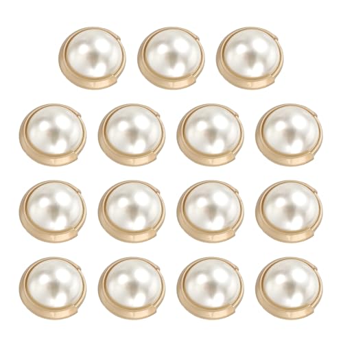 HARFINGTON Metallknöpfe, 23 mm, Zinklegierung, runde Knöpfe, Perlen, Nähzubehör, für Mantel, Jacke, Kleidung, DIY, Basteln, Dekoration, Gold, 15 Stück von HARFINGTON