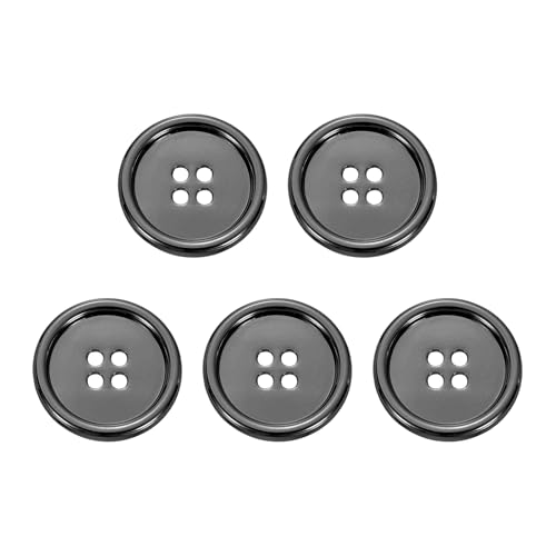 HARFINGTON Metallknöpfe, 25 mm, 4 Löcher, Legierung, runde Knöpfe, Nähzubehör, für Kleidung, DIY, Handwerk, Dekoration, Pistole, 5 Stück HARFINGTON Metallknöpfe, 25 mm, 4 Löcher, Legierung, runde Knöpfe, Nähzubehör, für Kleidung, DIY, Handwerk, Dekoration, Pistole, 5 Stück von HARFINGTON