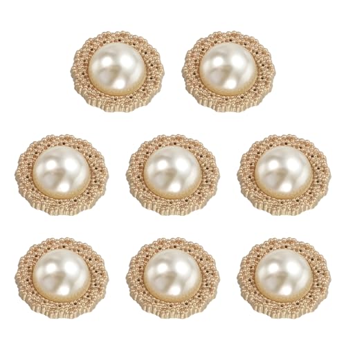 HARFINGTON Metallknöpfe, 25 mm, Zinklegierung, runde Knöpfe, Perlen, Nähzubehör, für Mantel, Jacke, Kleidung, DIY, Basteln, Dekoration, Gold, 8 Stück von HARFINGTON