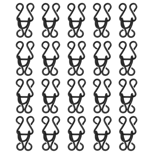 HARFINGTON Nähhaken und Ösen, 22 mm, 4# Haken- und Ösenverschlüsse für Kleidung, BH, Hosen, Rock, DIY, Handwerk, Schwarz, 100 Stück von HARFINGTON