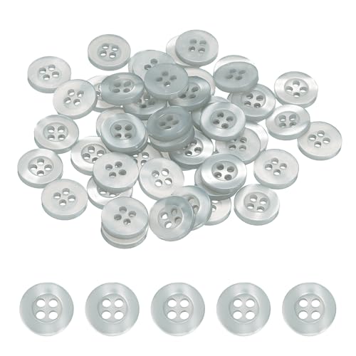 HARFINGTON Nähknöpfe, 11,5 mm, 4 Löcher, Kunstharz, rund, Ersatzknöpfe für Kleidung, DIY, Basteln, Dekoration, Grau, 50 Stück HARFINGTON Nähknöpfe, 11,5 mm, 4 Löcher, Kunstharz, rund, Ersatzknöpfe für Kleidung, DIY, Basteln, Dekoration, Grau, 50 Stück von HARFINGTON