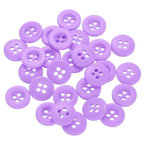HARFINGTON Nähknöpfe, 12,5 mm, rund, flach, 4 Löcher, Ersatzknöpfe zum Nähen von Kleidung und Heimwerken, Violett, 20 l, 30 Stück von HARFINGTON