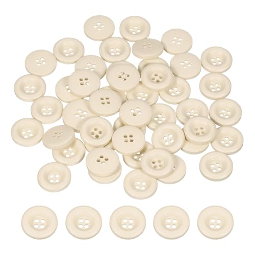 HARFINGTON Nähknöpfe, 15 mm, 4 Löcher, Harz, verdickt, rund, Ersatzknöpfe für Kleidung, DIY, Basteln, Dekoration, Kaffee, 50 Stück von HARFINGTON