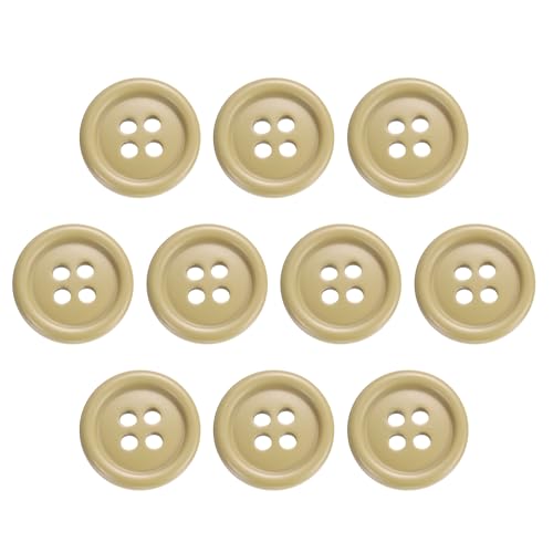HARFINGTON Nähknöpfe, 15 mm, 4 Löcher, Kunstharz, rund, Ersatzknöpfe für Kleidung, DIY, Basteln, Dekoration, Bananengelb, 10 Stück von HARFINGTON