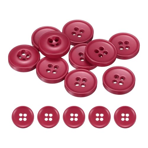 HARFINGTON Nähknöpfe, 15 mm, 4 Löcher, Kunstharz, rund, Ersatzknöpfe für Kleidung, DIY, Basteln, Dekoration, Kirschrot, 10 Stück HARFINGTON Nähknöpfe, 15 mm, 4 Löcher, Kunstharz, rund, Ersatzknöpfe für Kleidung, DIY, Basteln, Dekoration, Kirschrot, 10 Stück von HARFINGTON