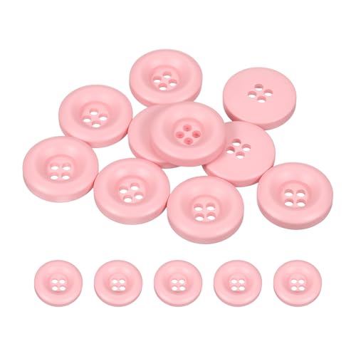 HARFINGTON Nähknöpfe, 18 mm, 4 Löcher, Harz, verdickt, rund, Ersatzknöpfe für Kleidung, DIY, Handwerk, Dekoration, Rosa, 10 Stück von HARFINGTON
