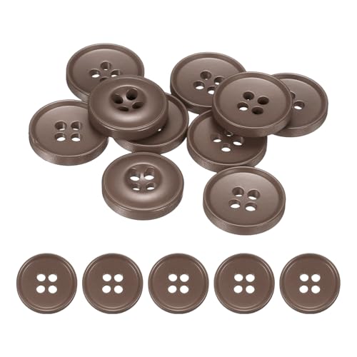 HARFINGTON Nähknöpfe, 18 mm, 4 Löcher, Kunstharz, rund, Ersatzknöpfe für Kleidung, DIY, Basteln, Dekoration, Karamellbraun, 10 Stück HARFINGTON Nähknöpfe, 18 mm, 4 Löcher, Kunstharz, rund, Ersatzknöpfe für Kleidung, DIY, Basteln, Dekoration, Karamellbraun, 10 Stück von HARFINGTON