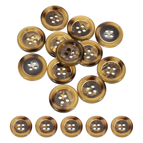 HARFINGTON Nähknöpfe, 18 mm, 4 Löcher, Kunstharz, rund, Nähzubehör, für Kleidung, DIY, Basteln, Dekoration, Bernstein, 12 Stück HARFINGTON Nähknöpfe, 18 mm, 4 Löcher, Kunstharz, rund, Nähzubehör, für Kleidung, DIY, Basteln, Dekoration, Bernstein, 12 Stück von HARFINGTON