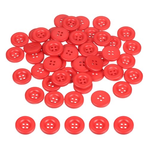 HARFINGTON Nähknöpfe, 20 mm, 4 Löcher, Harz, verdickt, rund, Ersatzknöpfe für Kleidung, DIY, Basteln, Dekoration, Rot, 50 Stück HARFINGTON Nähknöpfe, 20 mm, 4 Löcher, Harz, verdickt, rund, Ersatzknöpfe für Kleidung, DIY, Basteln, Dekoration, Rot, 50 Stück von HARFINGTON