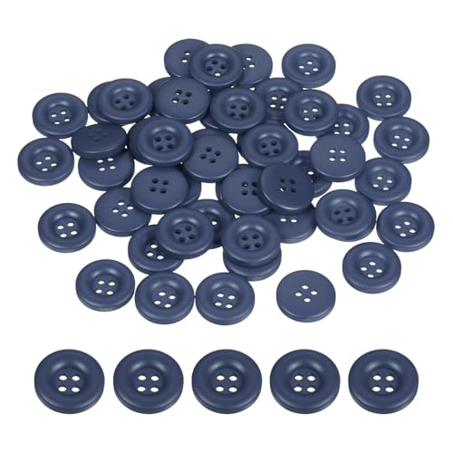 HARFINGTON Nähknöpfe, 20 mm, 4 Löcher, Harz, verdickt, rund, Ersatzknöpfe für Kleidung, DIY, Handwerk, Dekoration, Dunkelblau, 10 Stück von HARFINGTON