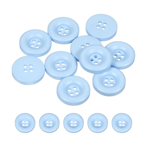 HARFINGTON Nähknöpfe, 20 mm, 4 Löcher, Harz, verdickt, rund, Ersatzknöpfe für Kleidung, DIY, Handwerk, Dekoration, Hellblau, 10 Stück HARFINGTON Nähknöpfe, 20 mm, 4 Löcher, Harz, verdickt, rund, Ersatzknöpfe für Kleidung, DIY, Handwerk, Dekoration, Hellblau, 10 Stück von HARFINGTON