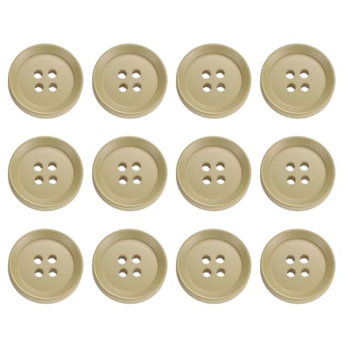 HARFINGTON Nähknöpfe, 20 mm, 4 Löcher, Kunstharz, rund, Ersatzknöpfe für Kleidung, DIY, Basteln, Dekoration, Dunkelgelb, 12 Stück HARFINGTON Nähknöpfe, 20 mm, 4 Löcher, Kunstharz, rund, Ersatzknöpfe für Kleidung, DIY, Basteln, Dekoration, Dunkelgelb, 12 Stück von HARFINGTON