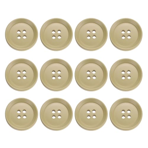 HARFINGTON Nähknöpfe, 23 mm, 4 Löcher, Kunstharz, rund, Ersatzknöpfe für Kleidung, DIY, Basteln, Dekoration, Dunkelgelb, 12 Stück HARFINGTON Nähknöpfe, 23 mm, 4 Löcher, Kunstharz, rund, Ersatzknöpfe für Kleidung, DIY, Basteln, Dekoration, Dunkelgelb, 12 Stück von HARFINGTON