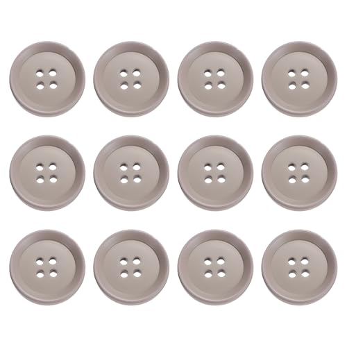 HARFINGTON Nähknöpfe, 23 mm, 4 Löcher, Kunstharz, rund, Ersatzknöpfe für Kleidung, DIY, Basteln, Dekoration, Rosa, 12 Stück von HARFINGTON