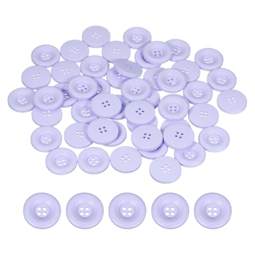 HARFINGTON Nähknöpfe, 25 mm, 4 Löcher, Harz, verdickt, rund, Ersatzknöpfe für Kleidung, DIY, Basteln, Dekoration, Lila, 50 Stück von HARFINGTON