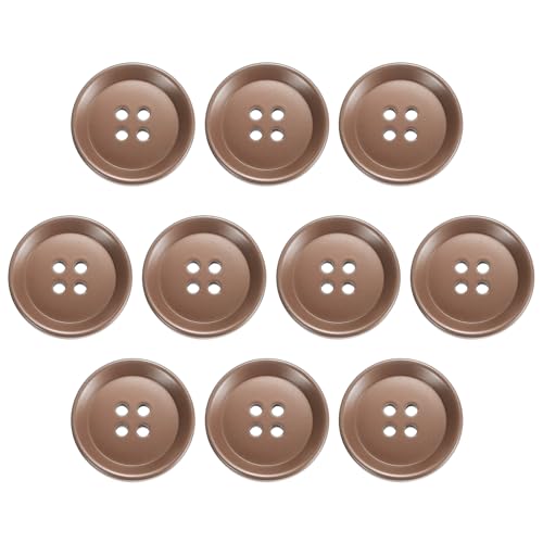 HARFINGTON Nähknöpfe, 25 mm, 4 Löcher, Kunstharz, rund, Ersatzknöpfe für Kleidung, DIY, Basteln, Dekoration, Braun, 12 Stück HARFINGTON Nähknöpfe, 25 mm, 4 Löcher, Kunstharz, rund, Ersatzknöpfe für Kleidung, DIY, Basteln, Dekoration, Braun, 12 Stück von HARFINGTON