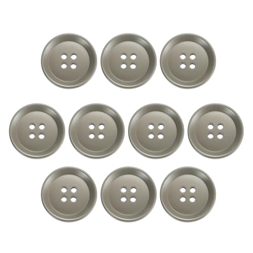 HARFINGTON Nähknöpfe, 25 mm, 4 Löcher, Kunstharz, rund, Ersatzknöpfe für Kleidung, DIY, Basteln, Dekoration, Khaki, 12 Stück von HARFINGTON