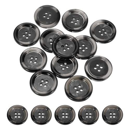 HARFINGTON Nähknöpfe, 25 mm, 4 Löcher, Kunstharz, runde Knöpfe, Bastelzubehör, für Kleidung, DIY, Basteln, Dekoration, Schwarz-Grau, 12 Stück HARFINGTON Nähknöpfe, 25 mm, 4 Löcher, Kunstharz, runde Knöpfe, Bastelzubehör, für Kleidung, DIY, Basteln, Dekoration, Schwarz-Grau, 12 Stück von HARFINGTON