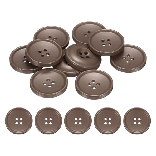 HARFINGTON Nähknöpfe, 28 mm, 4 Löcher, Kunstharz, rund, Ersatzknöpfe für Kleidung, DIY, Basteln, Dekoration, Karamellbraun, 10 Stück HARFINGTON Nähknöpfe, 28 mm, 4 Löcher, Kunstharz, rund, Ersatzknöpfe für Kleidung, DIY, Basteln, Dekoration, Karamellbraun, 10 Stück von HARFINGTON