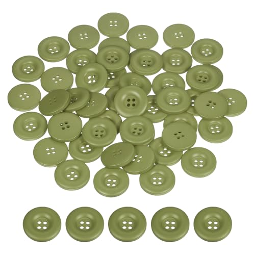 HARFINGTON Nähknöpfe, 30 mm, 4 Löcher, Harz, verdickt, rund, Ersatzknöpfe für Kleidung, DIY, Handwerk, Dekoration, Grün, 50 Stück von HARFINGTON
