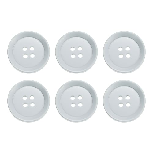 HARFINGTON Nähknöpfe, 30 mm, 4 Löcher, Kunstharz, rund, Ersatzknöpfe für Kleidung, DIY, Basteln, Dekoration, Weiß, Grau, 6 Stück HARFINGTON Nähknöpfe, 30 mm, 4 Löcher, Kunstharz, rund, Ersatzknöpfe für Kleidung, DIY, Basteln, Dekoration, Weiß, Grau, 6 Stück von HARFINGTON