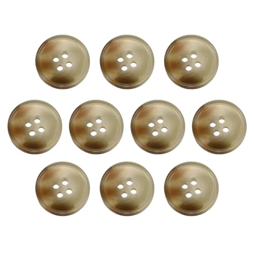 HARFINGTON Nähknöpfe aus Kunstharz, 20 mm, 4 Löcher, rundes Muster, flache Rückseite, Knöpfe für Mantel, Anzüge, Kleidung, Kleidung und Bastelarbeiten, 7#Beige, 10 Stück von HARFINGTON