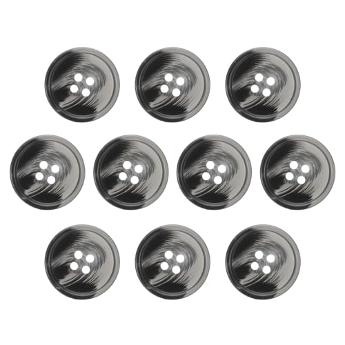 HARFINGTON Nähknöpfe aus Kunstharz, 23 mm, 4 Löcher, rundes Muster, flache Rückseite, Knöpfe für Mantel, Anzüge, Kleidung, Kleidung und Bastelarbeiten, 2#schwarzes Muster, 10 Stück von HARFINGTON