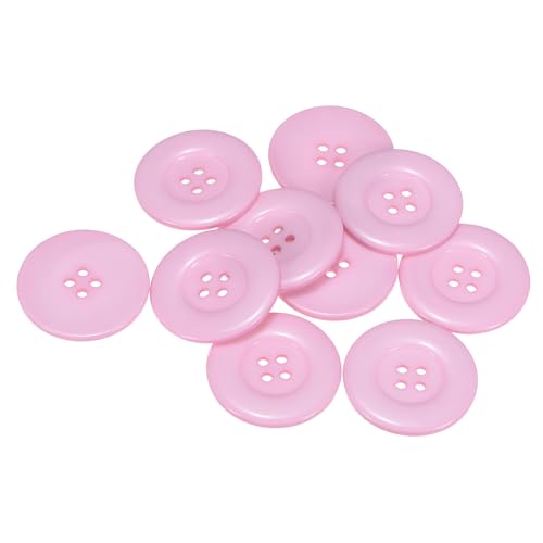 HARFINGTON Nähknöpfe aus Kunstharz, rund, flach, 4 Löcher, zum Nähen von Kleidung und Heimwerken, Rosa, 60 l, 38 mm, 10 Stück HARFINGTON Nähknöpfe aus Kunstharz, rund, flach, 4 Löcher, zum Nähen von Kleidung und Heimwerken, Rosa, 60 l, 38 mm, 10 Stück von HARFINGTON